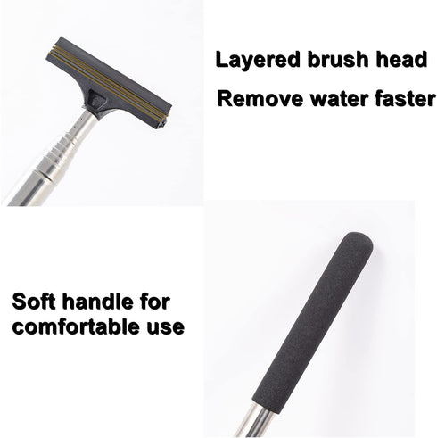 Car Rearview Mirror Wiper 2 Pack Universal Automotive Car Accessories Telescopic Auto Mirror Squeegee Cleaner 98cm Long Handle Portable Car Cleani...