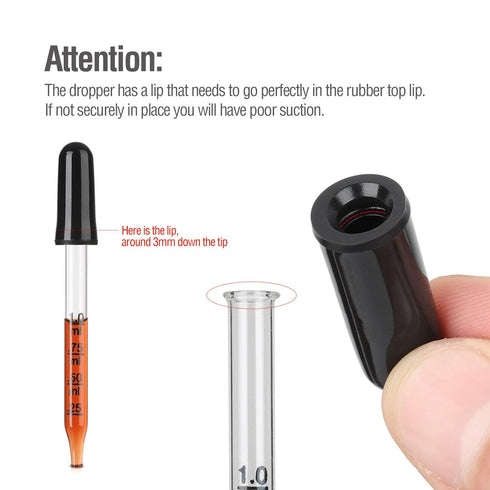 1ml Glass Pipette Dropper Graduated Eye Dropper for Liquid Medicine Essential Oil Laboratory, 20 Pack...