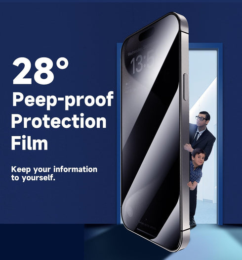 MAGIC JOHN 2 Pack for iPhone 15 Pro Max 6.7 inch Privacy Glass Screen Protector, Auto Dust-Elimination Installation, Bubble Free, HD Clear, Easy I...