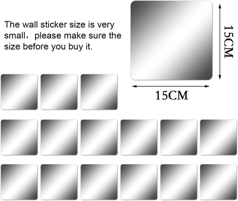 Removable Acrylic Mirror Setting Wall Sticker Decal DIY Modern Decoration for Home Living Room Bedroom Decor (15 PCS 15x15)...