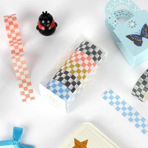 2Pcs Black and White Checkered Ribbon,Compact Checkerboard Pattern Paper Tape,Racing Car Theme Printed Plaid Ribbon,DIY Fade-Resistant Arts and Cr...