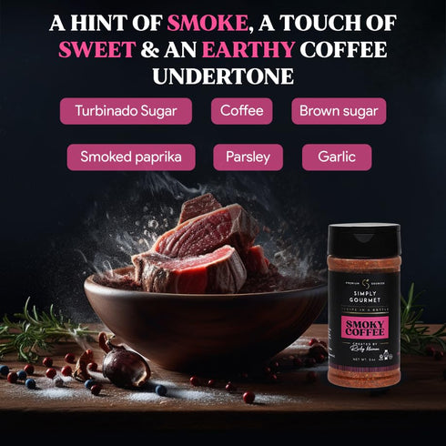 Smoky Coffee Spice | Recipe in a Bottle | Premium Blend Spice for Gourmet Cooking | No-Addition Needed, Versatile Culinary Season | Simply Gourmet...