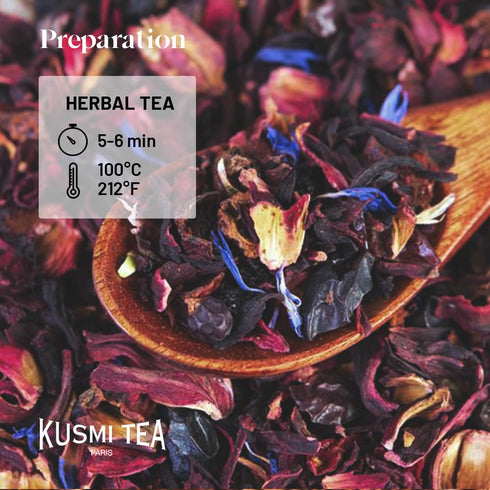Kusmi Tea - AquaFrutti - Organic Blend of Hibiscus, Pomegranate, Apple, Blackcurrant & Goji Berries - Caffeine Free Tea - Enjoy Hot or Iced - Loos...