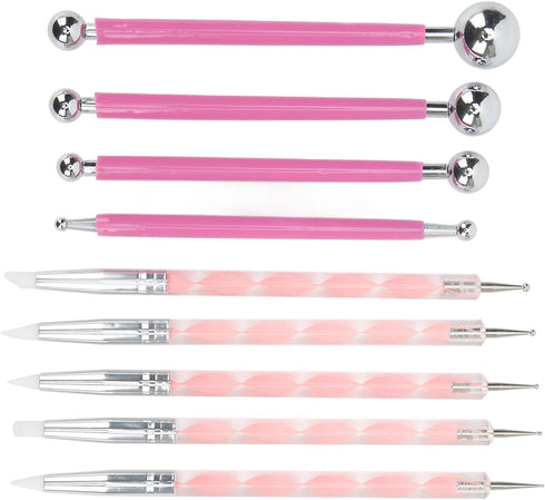 9Pcs Dotting Tools,Clay Sculpting Tools Embossing Ball Stylus Set Tracing Pens DIY Clay Indentation Tool for Rock Painting, Pottery Clay Modeling ...