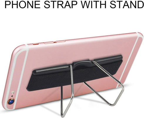 Phone Grip, CISID 6 Pcs Phone Grip Strap with Stand Cell Phone Holder for Hand Suitable for iPhone Samsung and Most Smartphones(Black,Silver,Rose ...