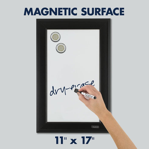 Quartet Magnetic Whiteboard, 11" x 17" Small White Board for Wall, Dry Erase Board for Kids, Perfect for Home Office & Home School Supplies, Dry E...