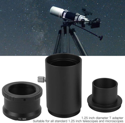 1.25 Inch Extension Tube Kit - 1.25 inch Diameter T Adapter Suitable for All Standard 1.25 inch Telescopes and Microscopes - For Sony E Mount Came...