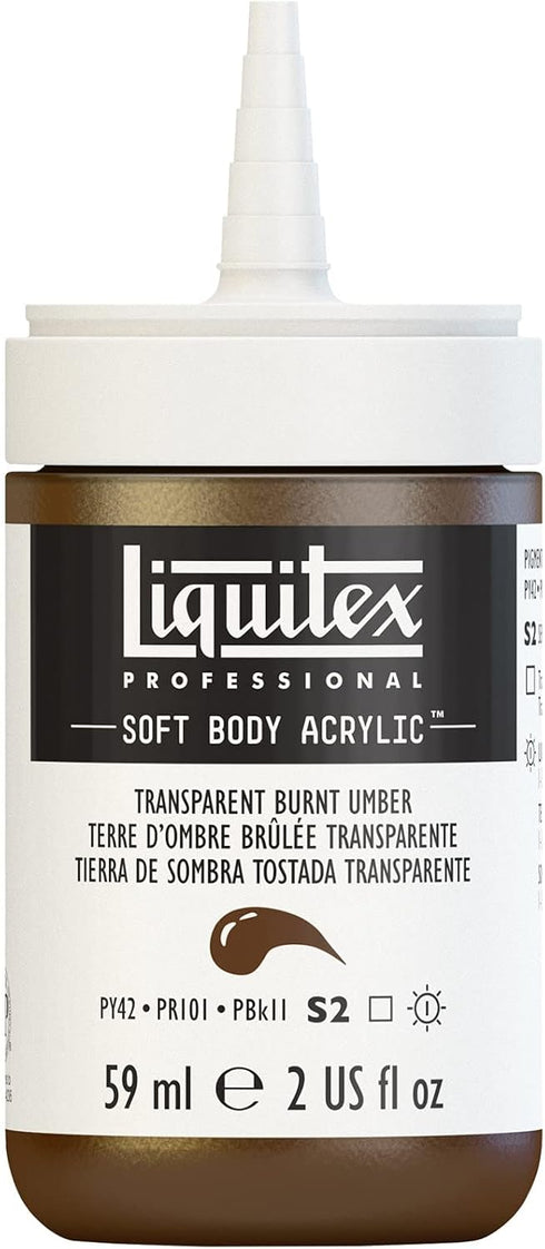 Liquitex Professional Soft Body Acrylic Paint, 59ml (2-oz) Bottle, Transparent Burnt Umber...