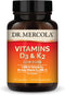 Dr. Mercola Vitamins D3 & K2 Low Dose, 30 Servings (30 Capsules), 1,000 IU Vitamin D3 & 45 mcg Vitamin K2 (MK-7) Per Capsule, Dietary Supplement, ...