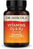 Dr. Mercola Vitamins D3 & K2 Low Dose, 30 Servings (30 Capsules), 1,000 IU Vitamin D3 & 45 mcg Vitamin K2 (MK-7) Per Capsule, Dietary Supplement, ...
