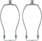 8 Inch Nickel Lamp Harp Holder Kits with Finials and Detachable Light Duty Saddle Bases, Saangseon Set of 2 DIY Lighting Accessories Horn Frame La...