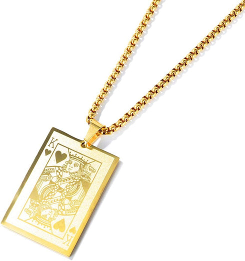 Punk Rock Stainless Steel Playing Card Poker Dog Tag Pendant Necklace...