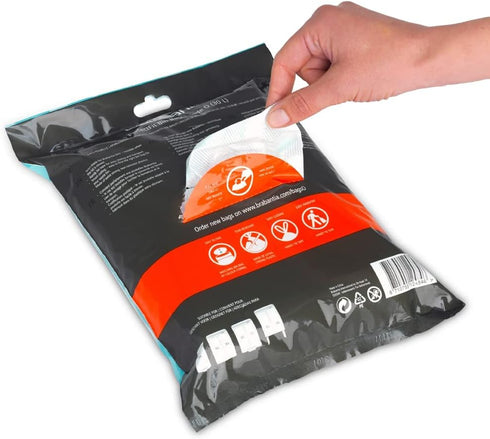 Brabantia PerfectFit Trash Bags (Size O/8 Gal) Thick Plastic Trash Can Liners with Drawstring Handles (40 Bags)...