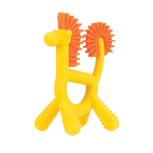 Nuby Silicone Geo Zoos Teether - Giraffe Teething Toy for Babies 3+ Months - Soothes and Massages Sore Gums...