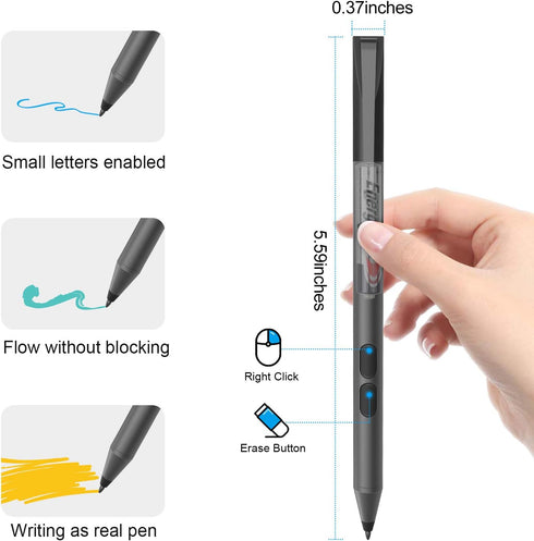 Stylus Pen for Microsoft Surface (2500 Hours Battery Life), Work for Surface Pro X/9/8/7/6/5/4/3, Surface Go Book Laptop Studio 4/3/2/1, Smooth Wr...