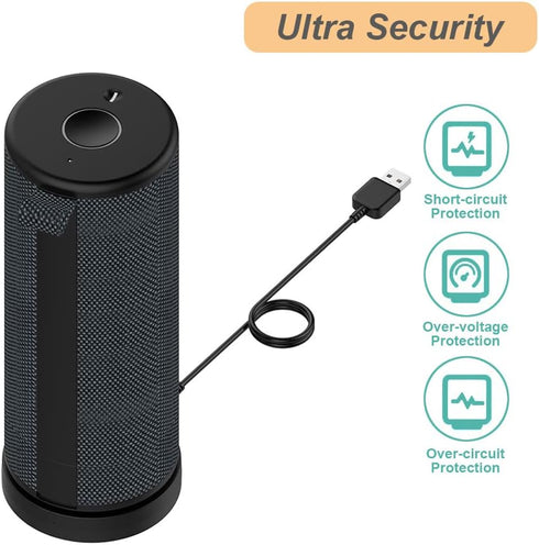 Charger for Ultimate Ears Boom 3/Megaboom 3/Blast/Megablast, Charging Dock Cradle with USB Port, 5.5ft Cable for UE Boom 3/Megaboom 3/Blast/Megabl...