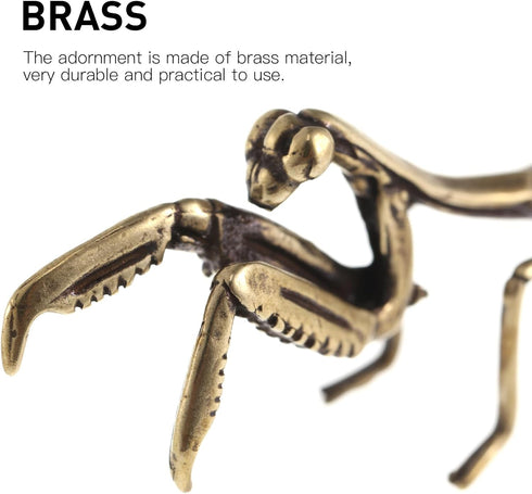 NUOBESTY Copper Praying Mantis, Feng Shui Brass Mantis Statue Animal Garden Sculpture Figurine for Art Graden Yard Tea Table Easter Feastival Deco...
