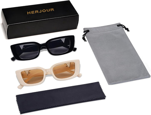 Allarallvr Rectangle Sunglasses for Women 90s Retro Trendy Y2K Classical Vintage Square Shades AR82037...