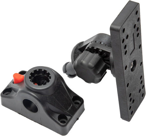Extreme Max 3006.8661 Universal Fish Finder Head Unit Boat/Fishing Rod Holder Mount for Screens Up to 9" with Pivoting Bracket (Rectangle Mount)...