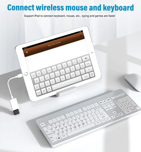 Lightning to USB Camera Adapter, USB 3.0 OTG Cable Adapter for iPhone 14 13 12 11 XS XR X SE 8 7 6 5 iPad/iPod to Connect Card Reader, U Disk, Key...