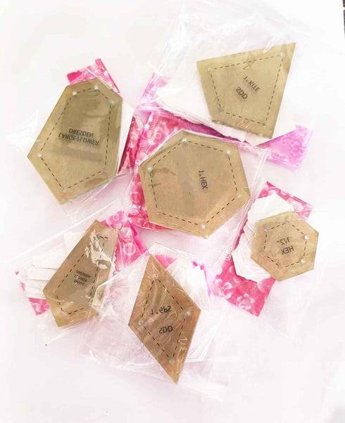 HONEYSEW 300PCS Paper Piecing Shapes Acrylic Quilt Templates Quilting Patchwork Piecing Craft for Sewing...