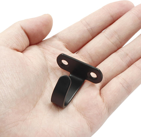 12PC Stainless Steel Ceiling Hooks - Heavy Duty Under-Shelf Towel Hook for Bathroom Kitchen Cabinet - Matte Black...