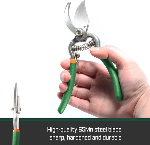 6 Inches Pruning Shears Soft Grip Bypass Pruner Classic Hand Pruner Tree Trimmer Gardening Tool with Leather Sheath Pouch...