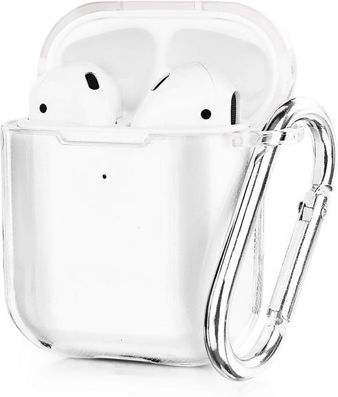 AIRSPO Airpods Case Cover, Clear Soft TPU Protective Cover Compatible with Apple AirPods 1/2 Wireless Charging Case with Keychain (Clear)......