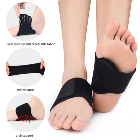 Arch Support for Plantar Fasciitis Relief, Adjustable Arch Support Sleeves for Men and Women with Gel Pads for Flat Feet, High Arches, Feet Pain R...