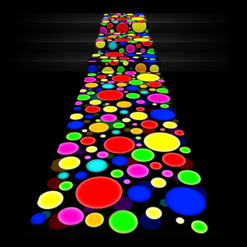 Haull 1 Pcs 118 x 39 Inches Neon Light up Dance Floor Glow in The Dark Runner Rugs UV Reactive Blacklight Rug Fluorescent Floor Runner for 80s 90s...