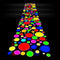Haull 1 Pcs 118 x 39 Inches Neon Light up Dance Floor Glow in The Dark Runner Rugs UV Reactive Blacklight Rug Fluorescent Floor Runner for 80s 90s...