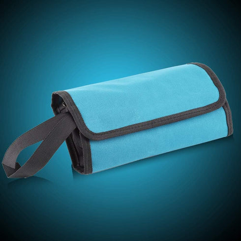 Tool Roll Up Pouch, Foldable Tool Roll Organizer Storage Holder Multi-Purpose Canvas Roll Up Small Tool Bag Professional Electrical and Maintenanc...