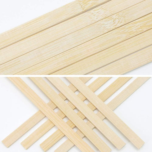 50 Pcs Natural Bamboo Thin Wood Strips 15.5 Inches Long Craft Popsicle Balsa Sticks DIY Bamboo Plank for House Aircraft Ship Boat School Projects ...