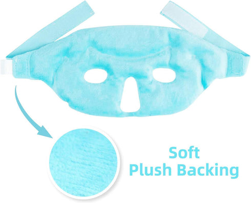 Ice Face/Eye Mask for Woman Man, Heated Warm Cooling Reusable Gel Beads ice Mask with Soft Plush Backing,Hot Cold Therapy for Facial Pain,Sleeping...