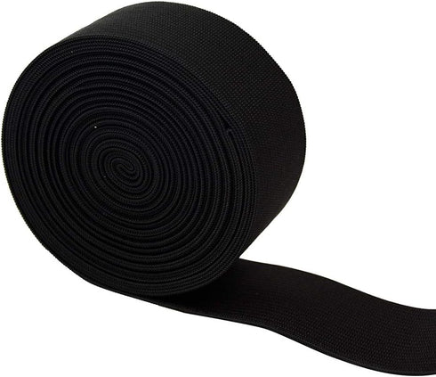 Black Elastic Band for Sewing Knitting High Elasticity Elastic Spool for Wigs, Waistband, Craft DIY Projects (1.4 inch X 5.5 Yard)...