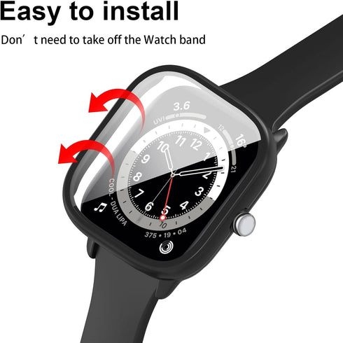 Screen Protector for Amazfit GTS 4 Mini Smartwatch, 2-Pack Hard PC Bumper Full Face Cover Protective Case Accessories for Amazfit GTS 4 Mini Men W...