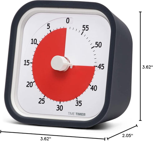 TIME TIMER MOD (Charcoal), A Visual Countdown 60 Minute Timer for Classrooms, Meetings, Kids and Adults Office and Homeschooling Tool with Silent ...