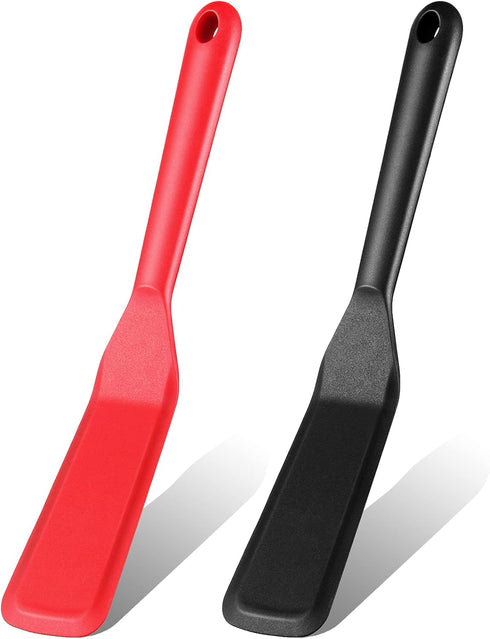 Zopeal 2 Pieces Silicone Narrow Skinny Spatula Crepe Flipper Long Heat Resistant Cooking Pancake Spatula Non Stick for Cooking Egg Burgers Pizza P...