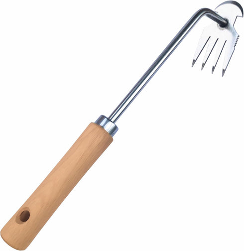 SHANFEEK Grass Hoe Weed Puller Weeding Artifact Uprooting Weeding Tool for Garden Hand Tool High-Strength Steel with Solid Wood Handle (Brown)...