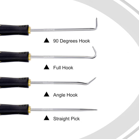 MECCANIXITY O-Ring Pick and Hooks 4in1 Set 165mm Oil Seal Gasket Precision Screwdriver Puller Remover Tool, Yellow...