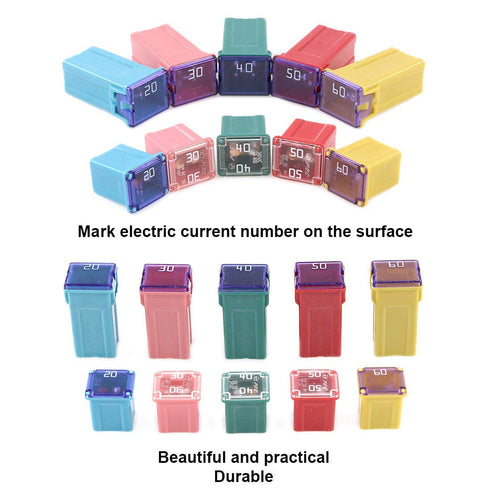 30 pc Automotive Combination Low and Tall/STD Profile Box Shaped Assortment Fuse Kit for Ford, Chevy/GM, Nissan, and Toyota Pickup Trucks, Cars an...