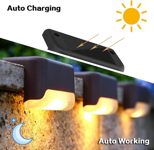 MAIXI Solar Deck Lights Outdoor, 8 PCs LED Solar Fence Lights Waterproof, Garden Decorative Solar Step Lights, LED Solar Lights for Patio Porch St...