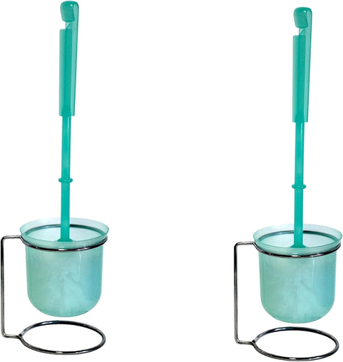 Dependable Industries Inc. Essentials Set of 2 Toilet Brush Sets Mint Green...