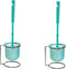 Dependable Industries Inc. Essentials Set of 2 Toilet Brush Sets Mint Green...