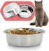 2pcs Stainless Steel Dog Bowls, Hammered Thickened Metal Dog Bowl Feeding or Water Bowls for Small/Medium/Large Sized Dogs & Cats Stackable Metal ...