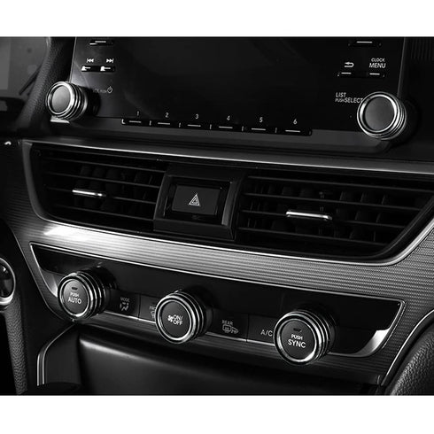 5pcs Aluminum Car Centre Console AC Air Conditioning Knob Sound Volume Knob Cover Trim for 10th Honda Accord Sedan Sport EX EX-L LX 2018 2019 2020...