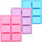 3 Pack Silicone Soap Molds - 6 Cavity Rectangle Molds for Craft Soap, Muffin, Loaf, Cornbread, Cake, Chocolate & Ice Cube Trays (Blue, Pink, Purpl...