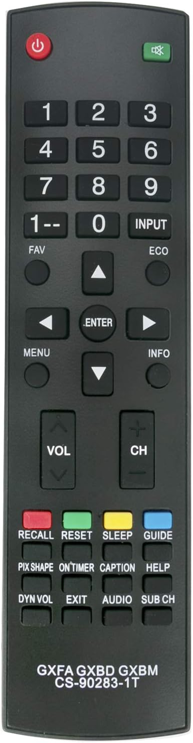 New GXFA GXBD GXBM CS-90283-1T Replacement Remote Control fit for Sanyo LCD LED HDTV DP42D23 DP32242 DP46142 DP32640 DP32642 DP42142 DP42740 DP428...