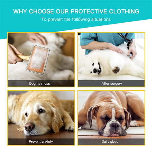 Dog Onesie Prevent Shedding Hair Surgery Recovery Suit Pets Bodysuit Sport Shirt Reduce Anxiety Jump (XS, Lake Blue)...
