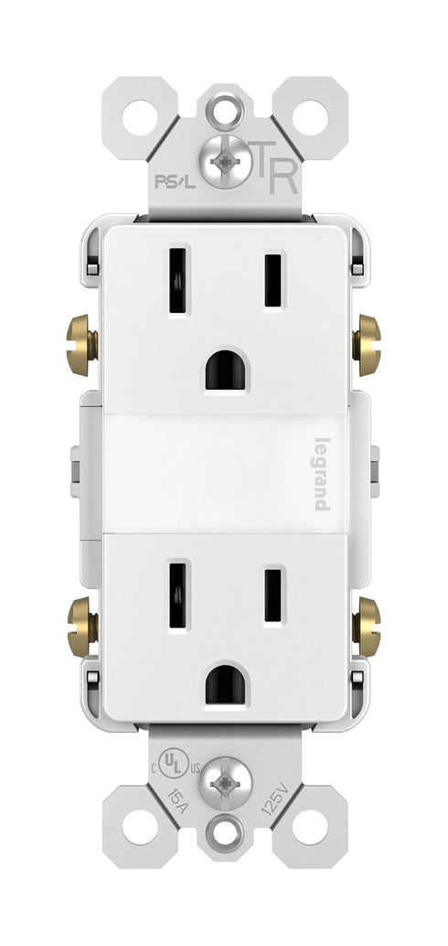 Legrand radiant NTL885TRWCC6 15 Amp Adjustable LED Night Light Outlet, Tamper Resistant Decorator Receptacle, Optional Louver, White (1 Count)......